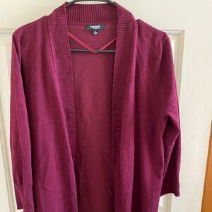 Dark Pink Premise Studio Open Front Cardigan